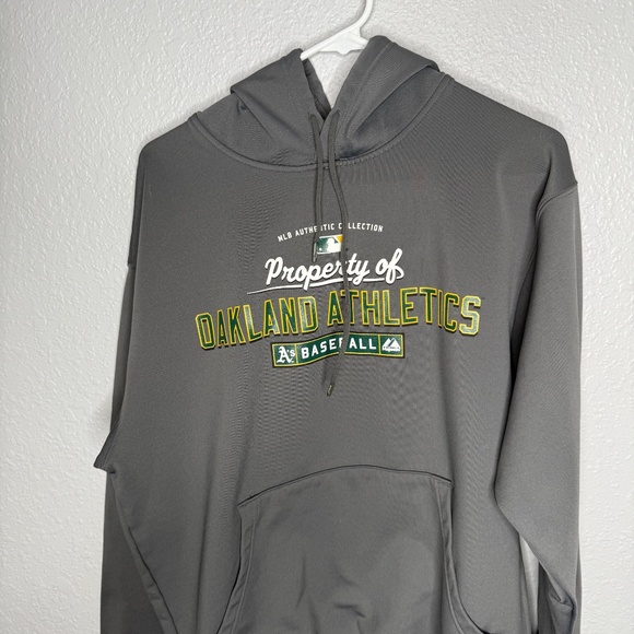 Property of Oakland Athletics Baseball Grey Hoodie -cp - Picture 4 of 6